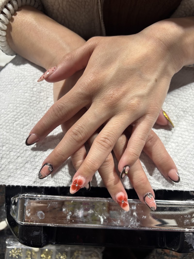 Beautiful nail design closeup