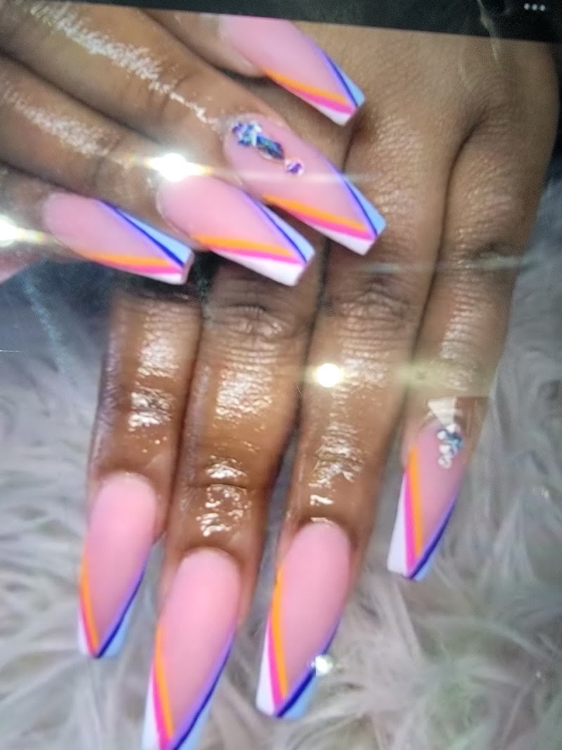 Manicure station setup with premium products